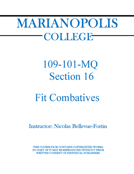 109-101-MQ  Fit Combatives - Nicolas Bellevue-Fortin - Section 16