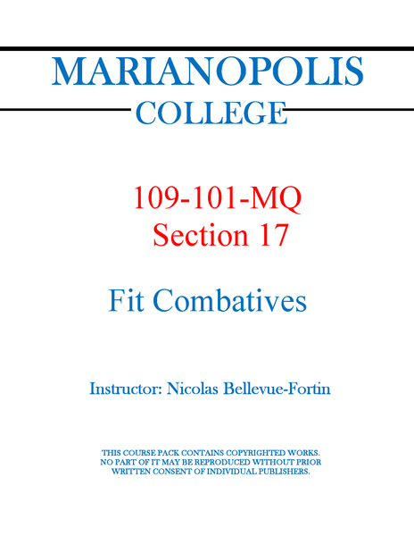 109-101-MQ  Fit Combatives - Nicolas Bellevue-Fortin -Section 17