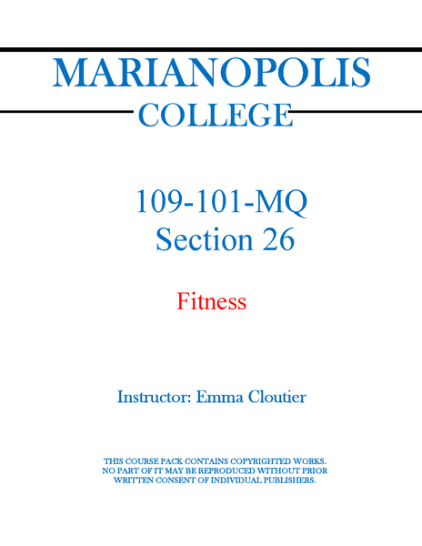 109-101-MQ Fitness - Emma Cloutier -Section 26