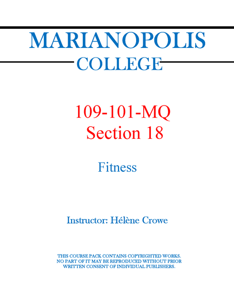 109-101-MQ Fitness - Helene Crowe - Section 18