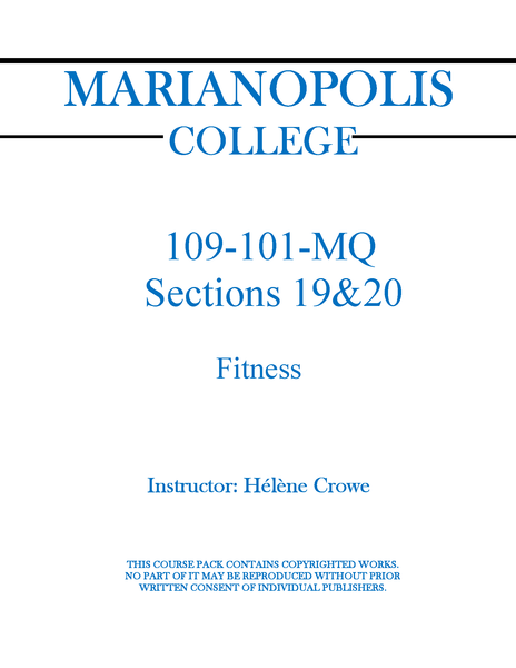 109-101-MQ Fitness - Helene Crowe -Sections 19 & 20