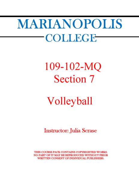 109-102-MQ Volleyball - Julia Scrase - Section 07
