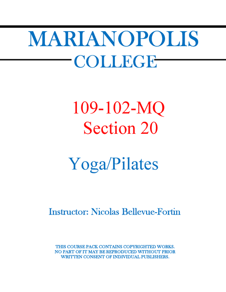 109-102-MQ Yoga/Pilates - Nicolas Bellevue-Fortin - Section 20