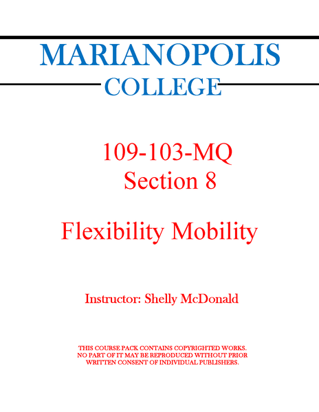 109-103-MQ Flexibility Mobility - Shelly McDonald Section 8