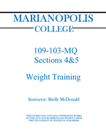 109-103-MQ  Weight Training - Shelly McDonald Sections 4 & 5