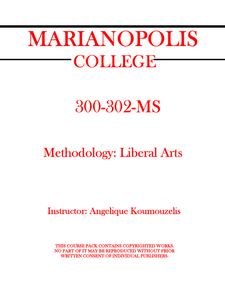 300-302-MS - Methodology: Liberal Arts - Angelique Koumouzelis