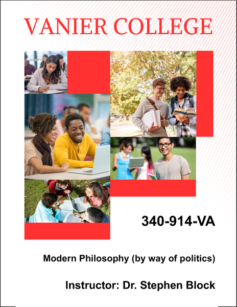 340-914-VA - Modern Philosophy (by way of politics) - Dr. Stephen Block