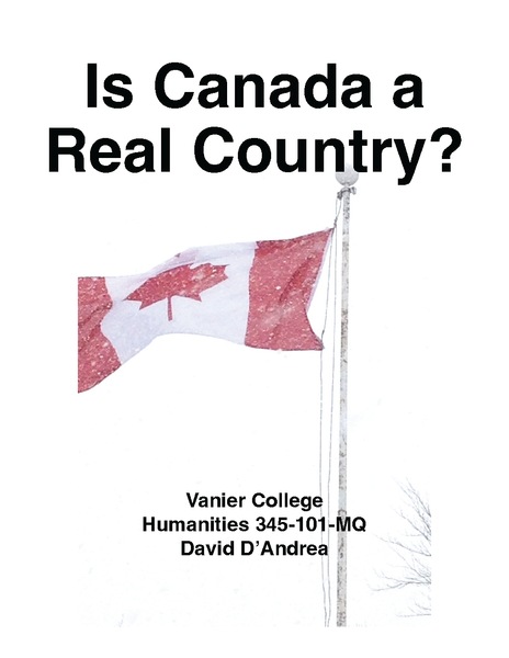 345-101-MQ - Is Canada a Real Country? - David D'Andrea