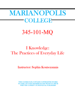 345-101-MQ - I Knowledge: The Practices of Everyday Life - Sophia Koutsoyannis