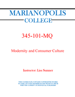 345-101-MQ - Modernity and Consumer Culture - Lisa Sumner