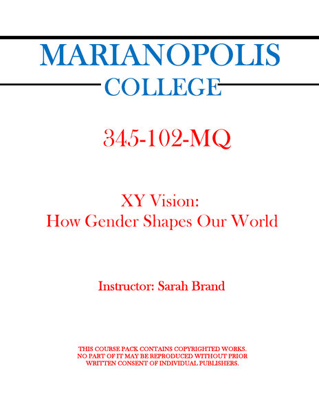 345-102-MQ - XY-Vision: How Gender Shapes Our World - Sarah Brand