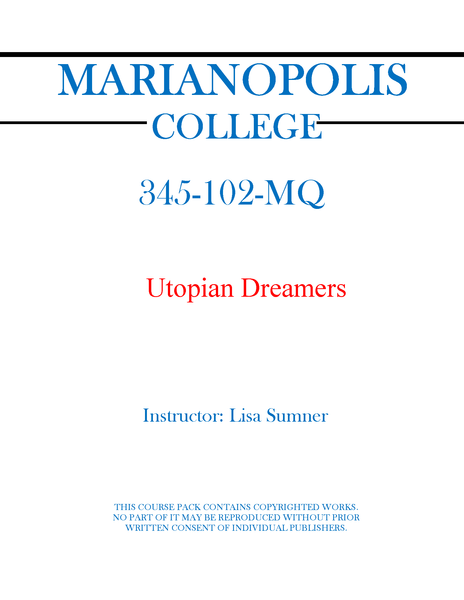 345-102-MQ - Utopian Dreamers - Lisa Sumner