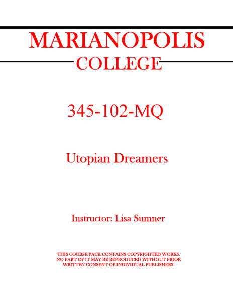 345-102-MQ - Utopian Dreamers - Lisa Sumner