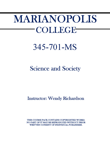 345-701-MS - Science and Society - Wendy Richardson
