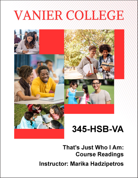 345-HSB-VA - That's Just Who I Am : Course Readings - Marika Hadzipetros