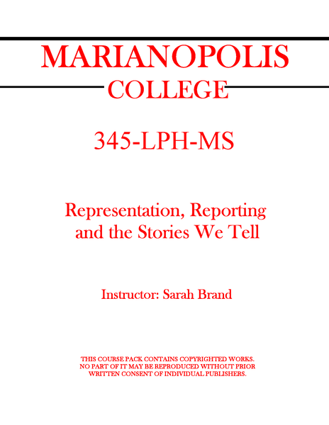 345-LPH-MS - Representation, Reporting and the Stories We Tell - Sarah Brand