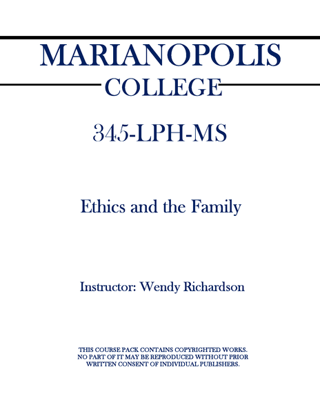 345-LPH-MS - Ethics and the Family - Wendy Richardson