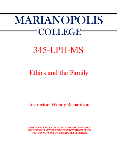 345-LPH-MS/A4 - Ethics and the Family - Wendy Richardson