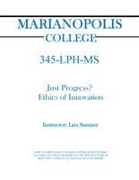 345-LPH-MS - Just Progress? Ethics of Innovation - Lisa Sumner