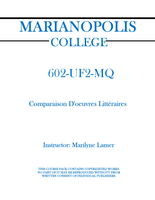 602-UF2-MQ - Comparaison D'oeuvres Littéraires - Marilyne Lamer