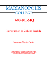 603-101-MQ - Introduction to College English - Nicolas Carrier