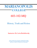 603-102-MQ - History, Truth and Fiction - Leon Berdichevsky