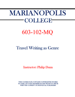 603-102-MQ - Travel Writing as Genre - Philip Dann