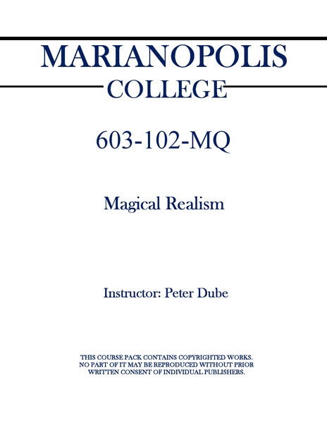 603-102-MQ - Magical Realism - Peter Dube