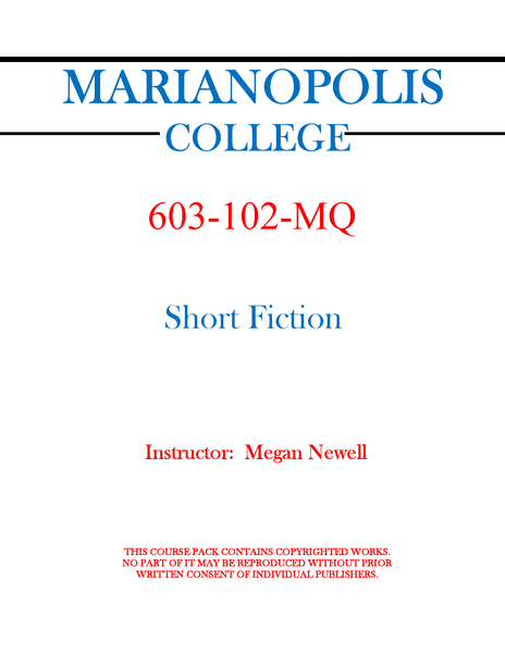 603-102-MQ - Short Fiction - Megan Newell