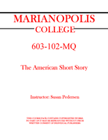 603-102-MQ - American Short Story - Susan Pedersen