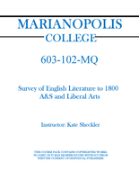 603-102-MQ - Survey of English Literature to 1800 - A&S and Liberal Arts - Kate Sheckler