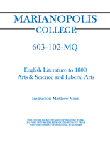 603-102-MQ - English Literature To 1800 - Arts & Science and Liberal Arts - Matthew Vann