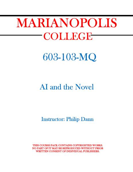 603-103-MQ - AI and the Novel - Philip Dann