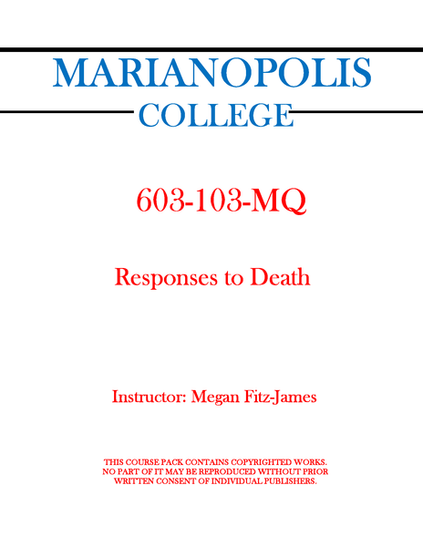 603-103-MQ - Responses to Death - Megan Fitz-James