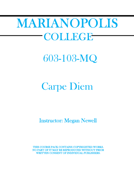 603-103-MQ - Carpe Diem - Megan Newell