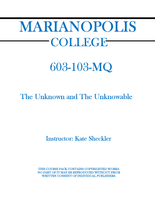 603-103-MQ - The Unknown and The Unknowable - Kate Sheckler
