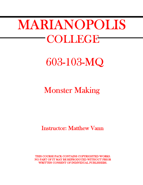 603-103-MQ - Monster Making - Matthew Vann