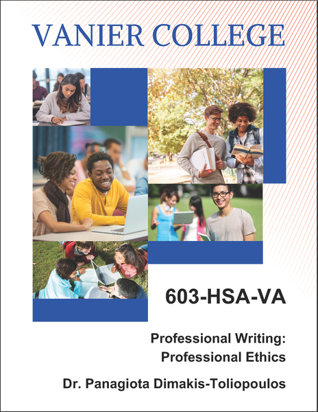 603-HSA-VA - Professional Writing: Professional Ethics - Dr. Panagiota Dimakis-Toliopoulos
