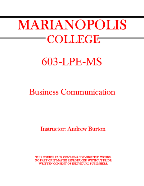 603-LPE-MS - Business Communication - Andrew Burton