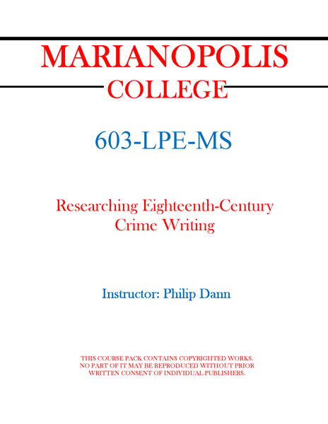 603-LPE-MS - Researching Eighteenth-Century Crime Writing - Philip Dann