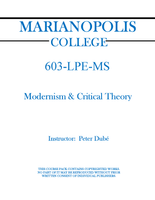 603-LPE-MS - Modernism and Critical Theory - Peter Dubé