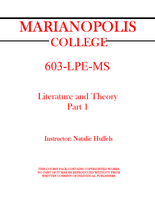 603-LPE-MS - Literature and Theory - Parts 1 & 2 - Natalie Huffels - BOTH books will be given