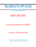 603-LPE-MS - Gossip in Literature and Film - Dr. Stephanie King