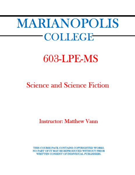 603-LPE-MS - Science and Science Fiction - Matthew Vann