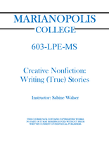 603-LPE-MS - Creative Nonfiction: Writing (True) Stories - Sabine Walser