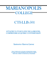 CTI-LLB-501 - ATTACHE TA TUQUE AVEC DE LA BROCHE; COMPRENDRE LE QUÉBEC CONTEMPORAIN - Kareen Latour